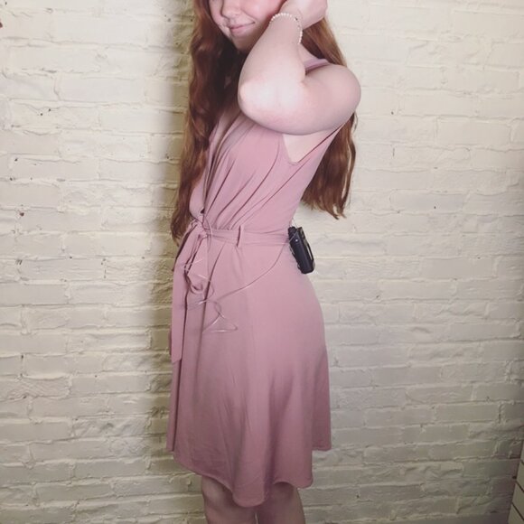 Blush Tie Front Dress - Picture 3 of 5